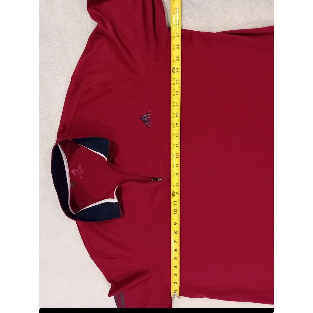 Mens Adidas 1/4 Zip Pullover Sweater Maroon‎ 2XL